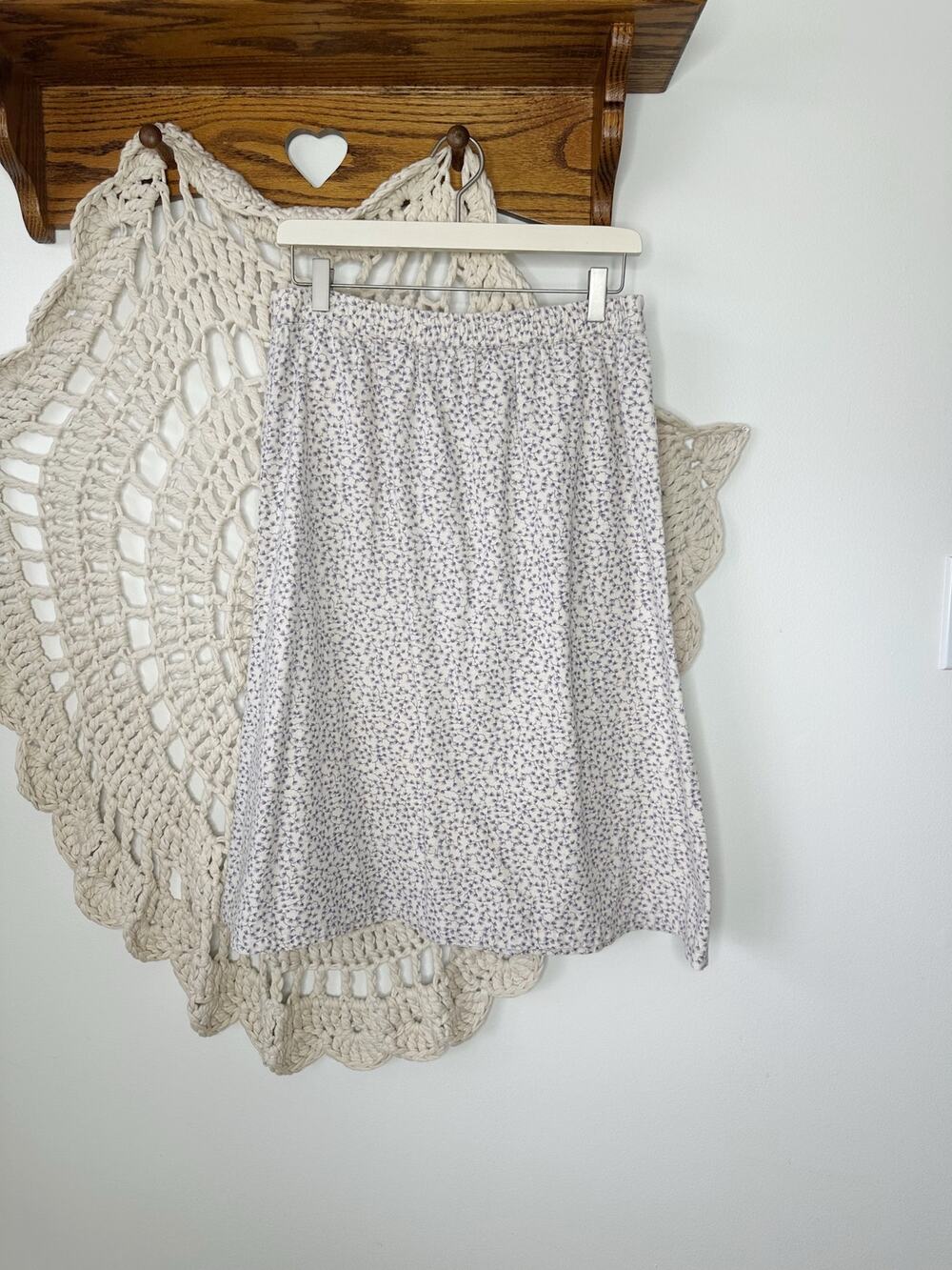 220 Hickory Cotton Flax Floral Cottagecore Skirt Size Small Petite